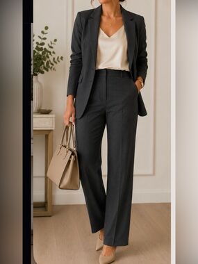 Worthington Dark Gray Tailored Single-Button Blazer and pants
